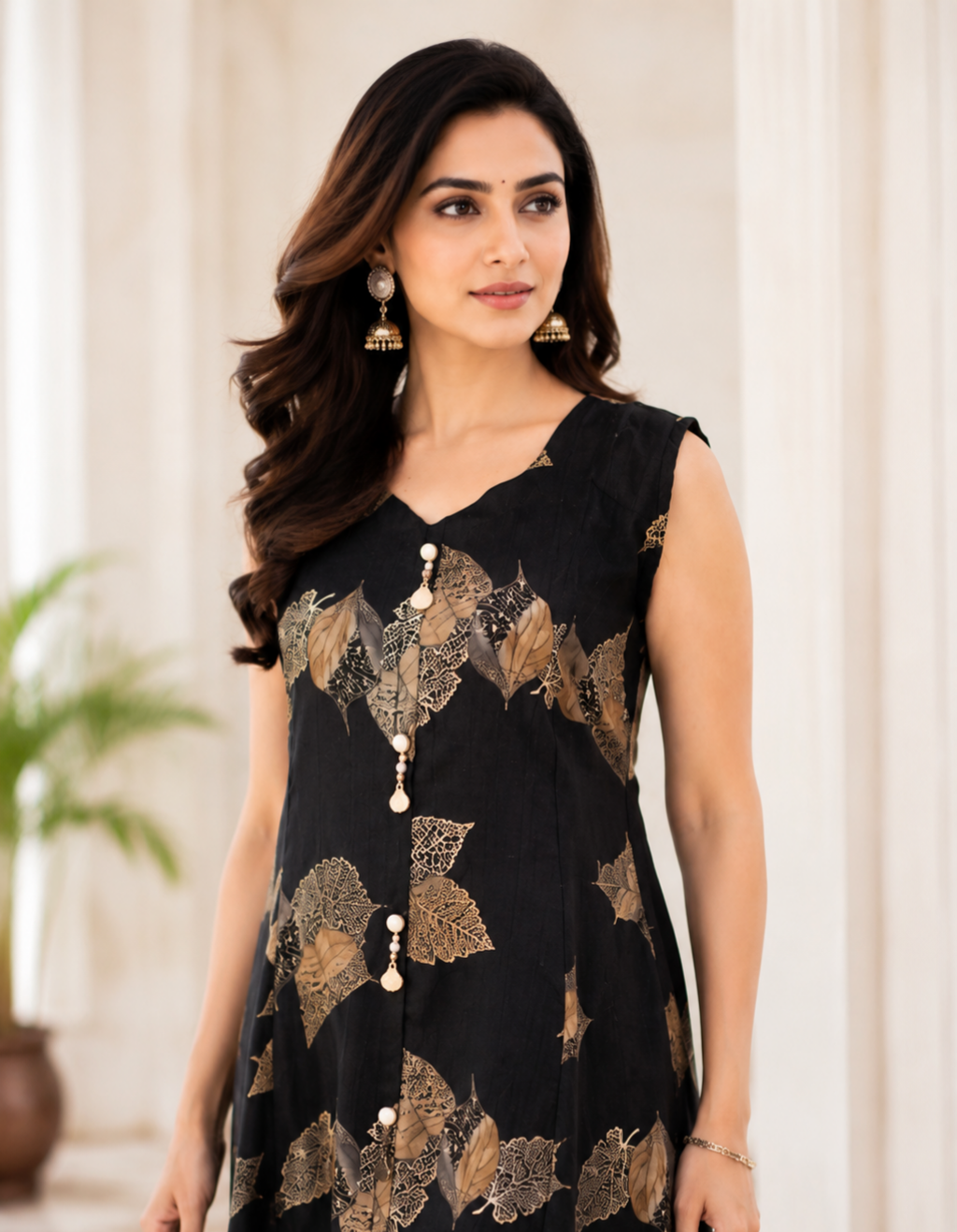 Midnight Leaf Elegance Co-Ord Set