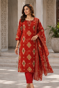 Royal Heritage Red Kurta Set