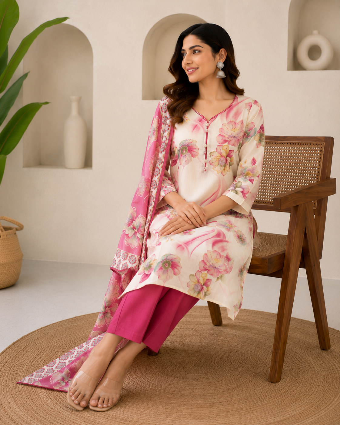 Rosewater Floral Charm Kurta Set