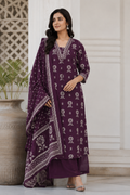 Purple Heritage Kurta Palazzo Set
