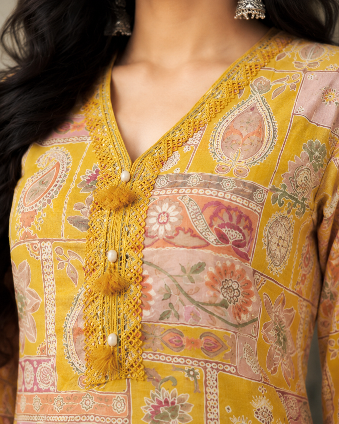 Golden Patchwork Grace Kurta Set