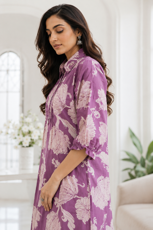 Light Purple Bloom Luxe Co-Ord Set