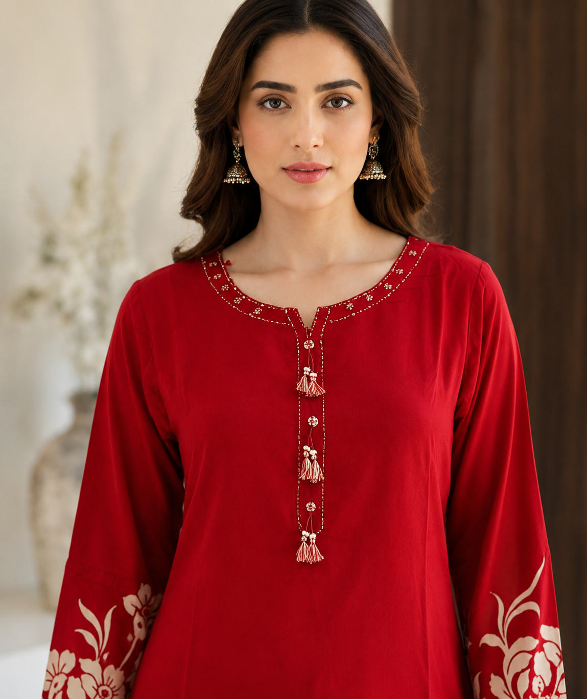 Royal Red Floral Co-Ord Set