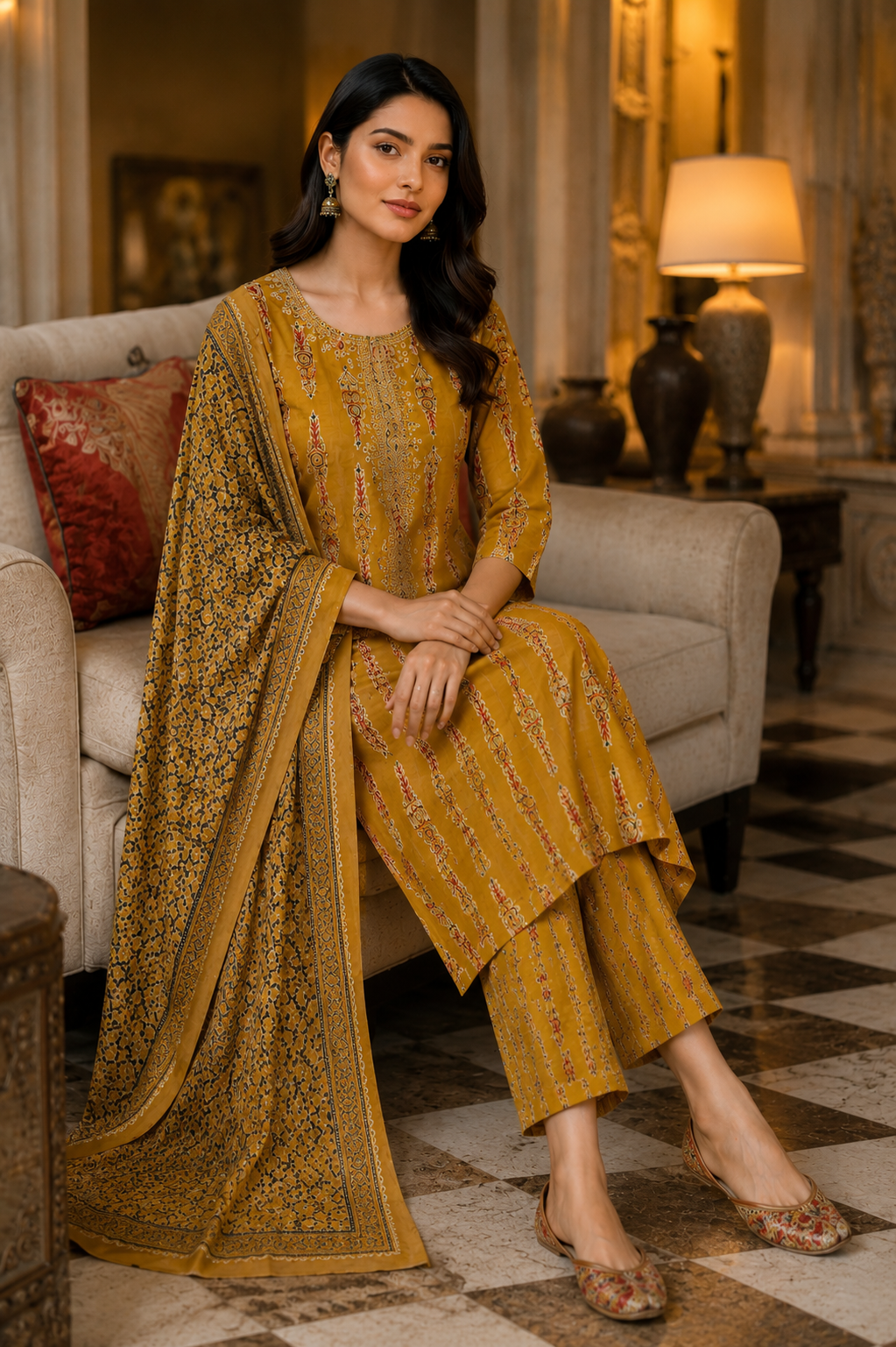 Mustard Grace Kurta Set
