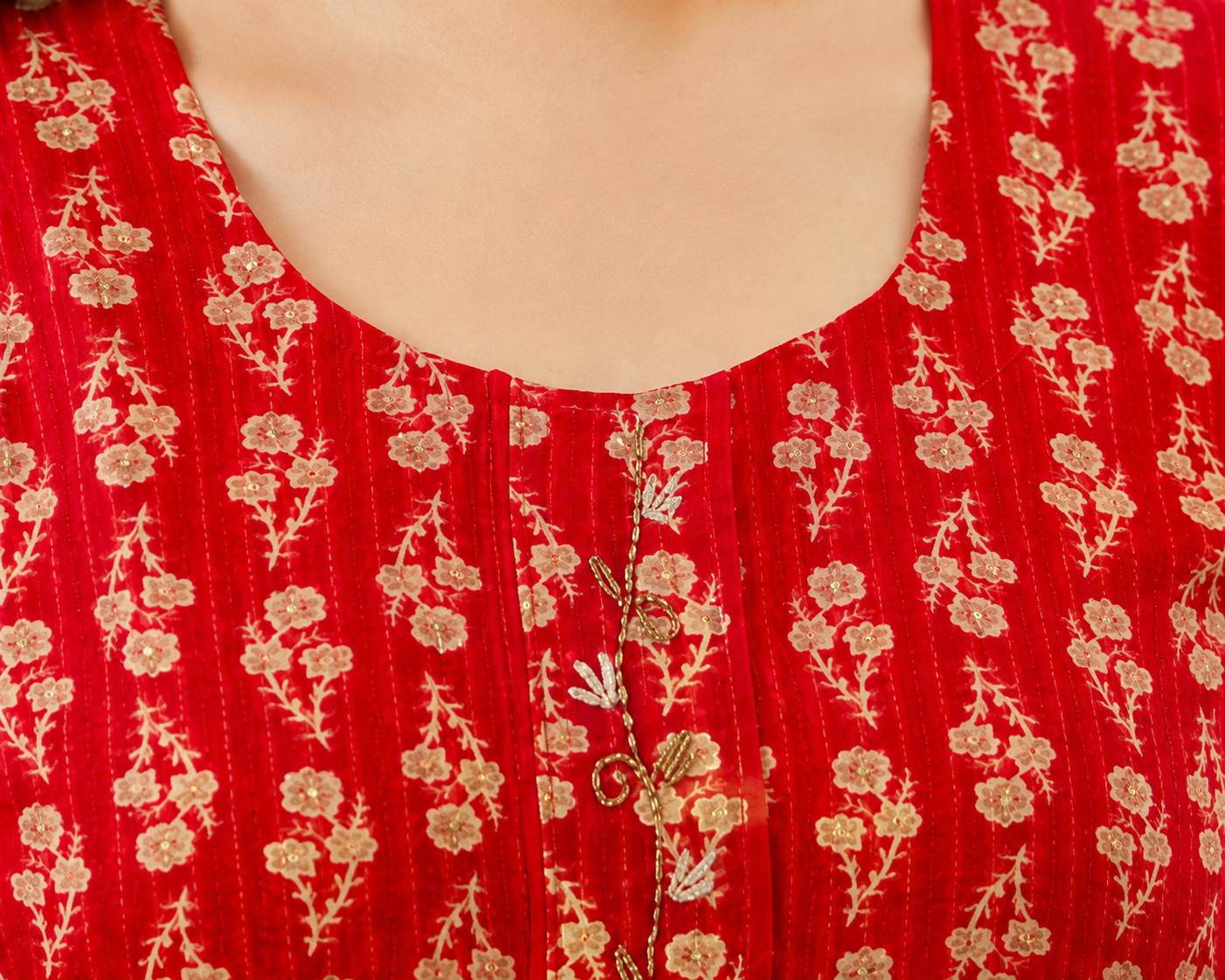 Shagun Red Printed Kurta Set