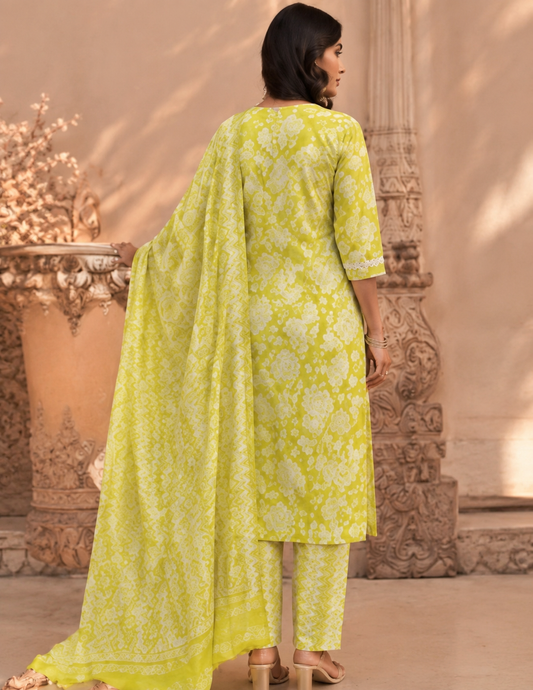 Lime Petal Luxe Kurta Set