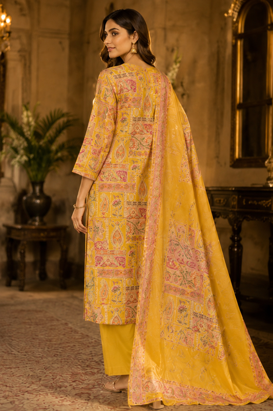 Golden Patchwork Grace Kurta Set