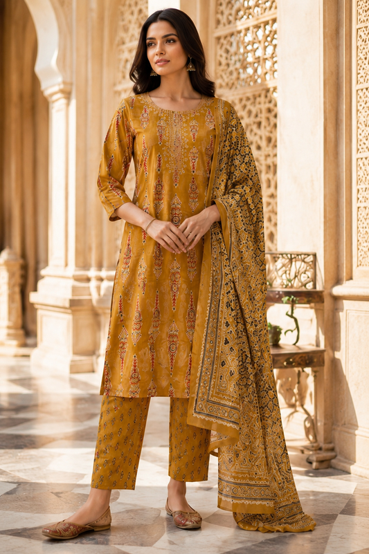 Mustard Grace Kurta Set
