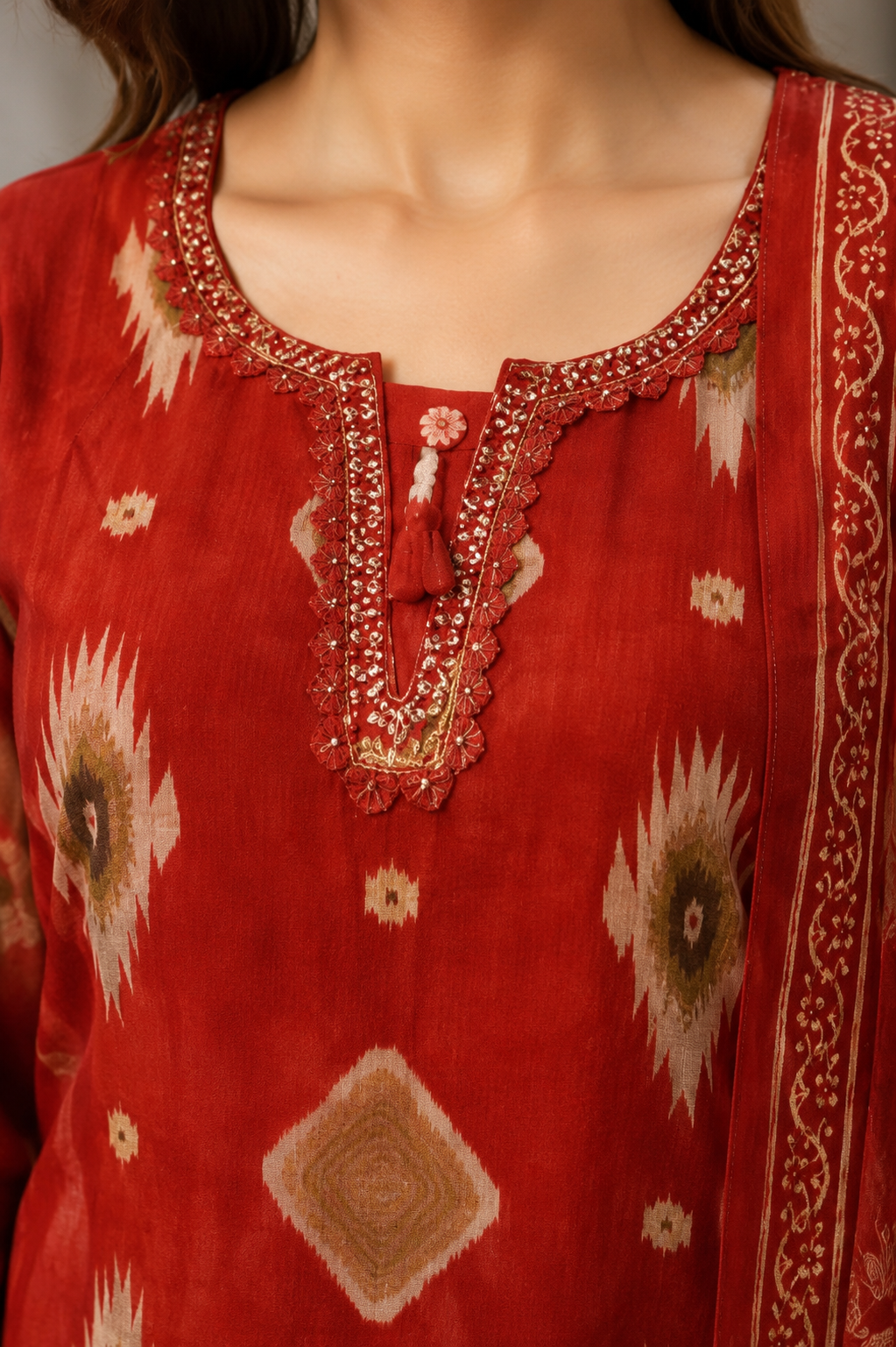 Royal Heritage Red Kurta Set