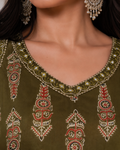 Mehandi Heritage Printed Kurta Palazzo Set
