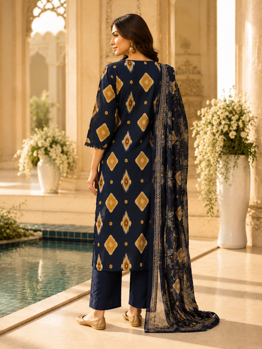 Midnight Ikat Grace Kurti Set