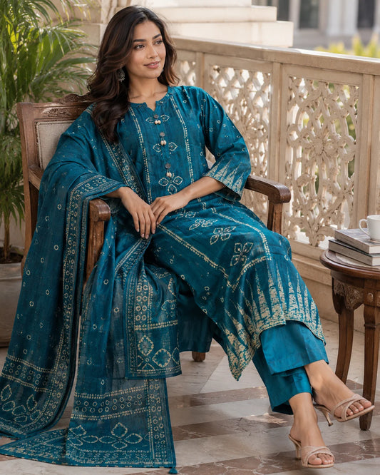 Azrak Print Kurti Set
