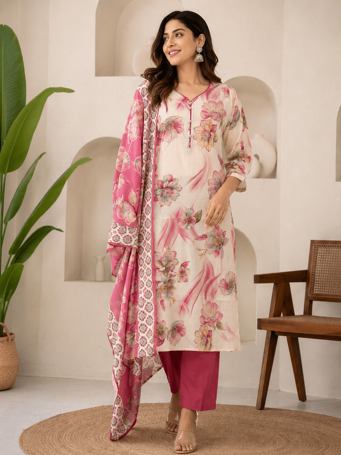 Rosewater Floral Charm Kurta Set