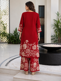 Royal Red Floral Co-Ord Set