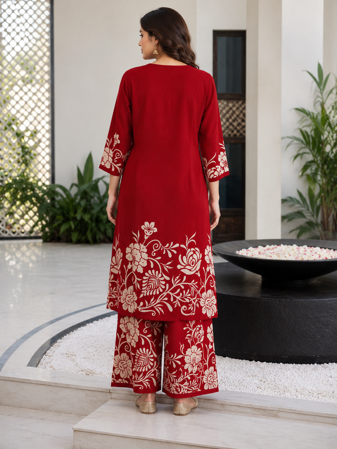 Royal Red Floral Co-Ord Set
