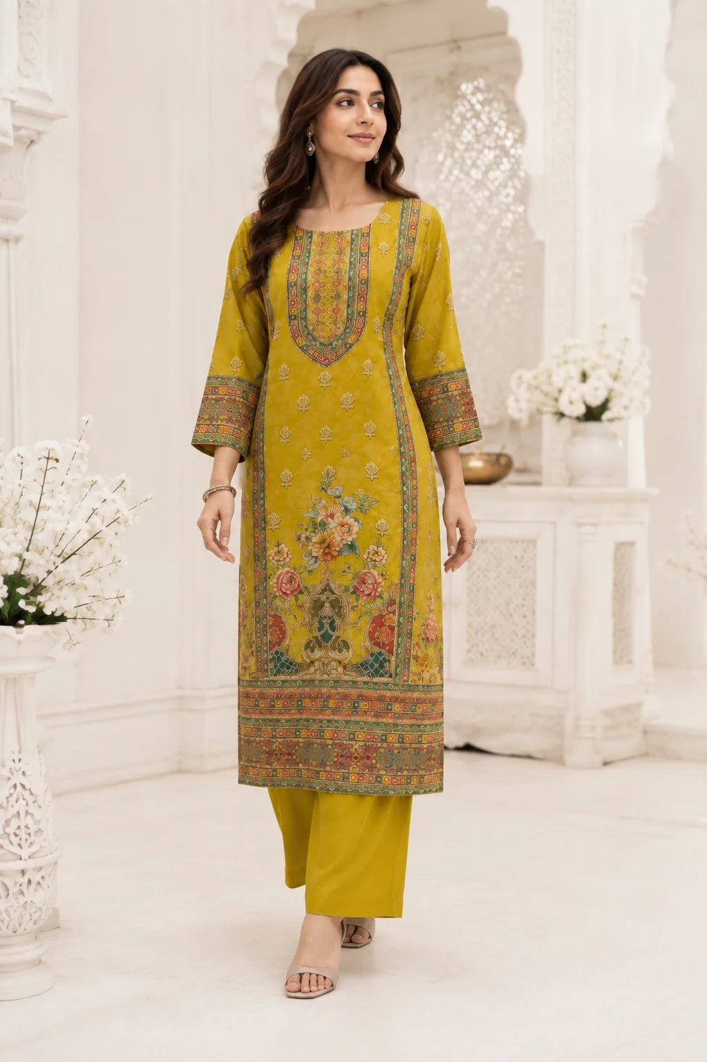 Meher Goldwork Muslin Silk Kurta Set