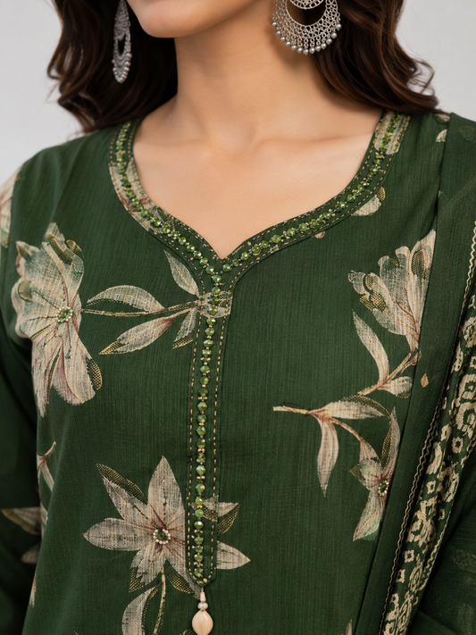 Raniriwaaz Emerald Bloom Kurta Set