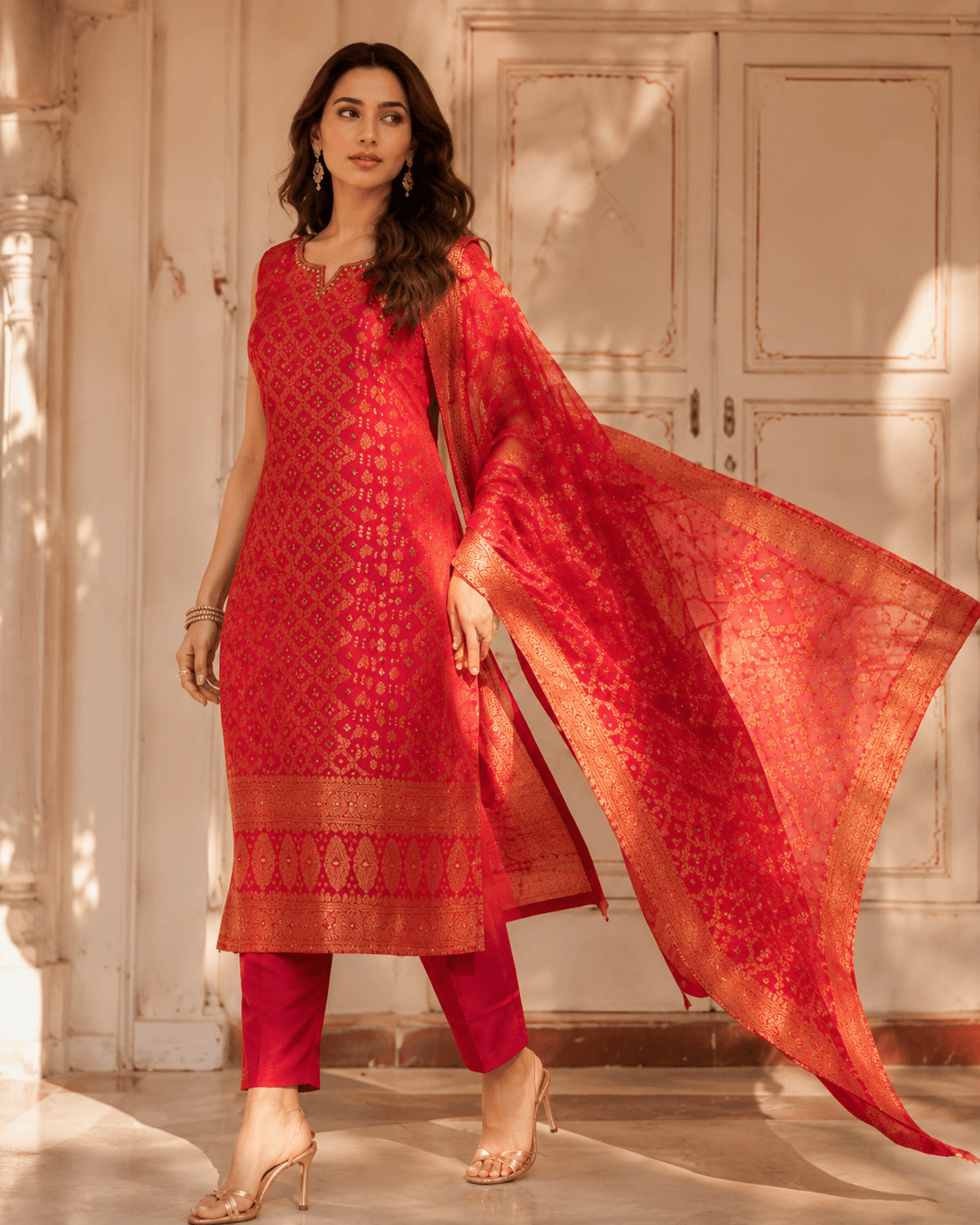 Raniriwaaz Gulnaar Pure Dola Silk Festive Set