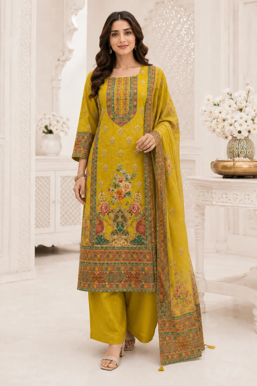 Meher Goldwork Muslin Silk Kurta Set