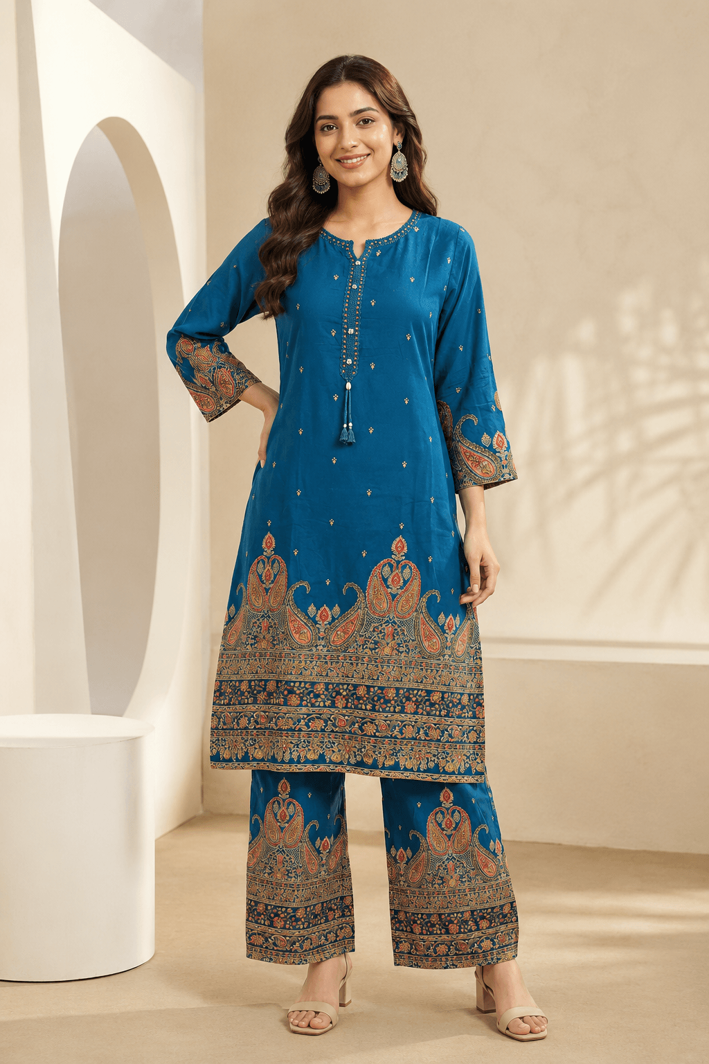 Royal Blue Printed Co-ord Set