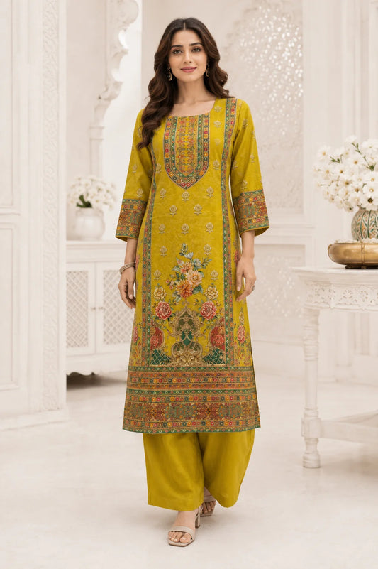 Meher Goldwork Muslin Silk Kurta Set