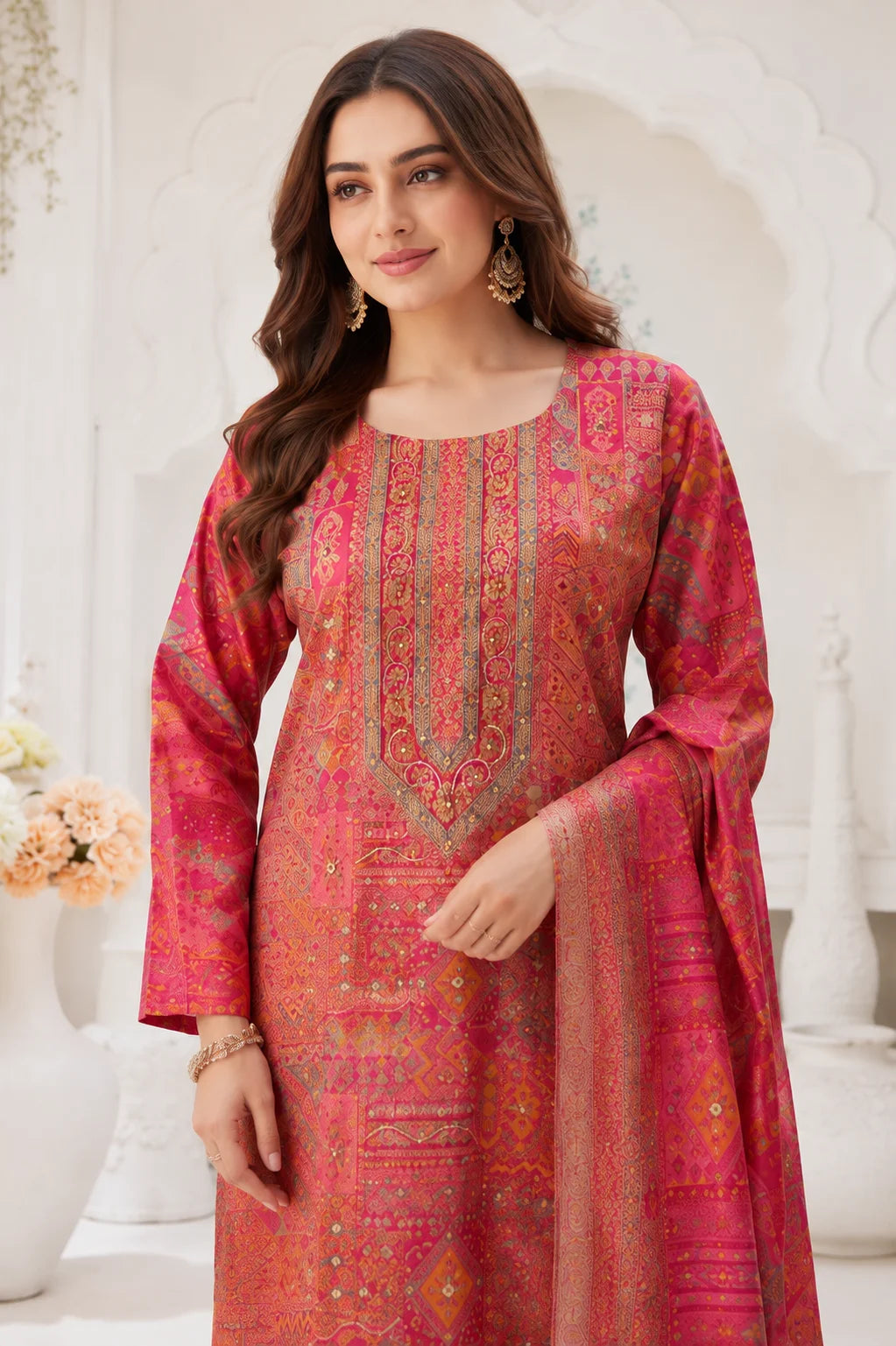 Gulnaar Pure Dola Silk Kurta Set