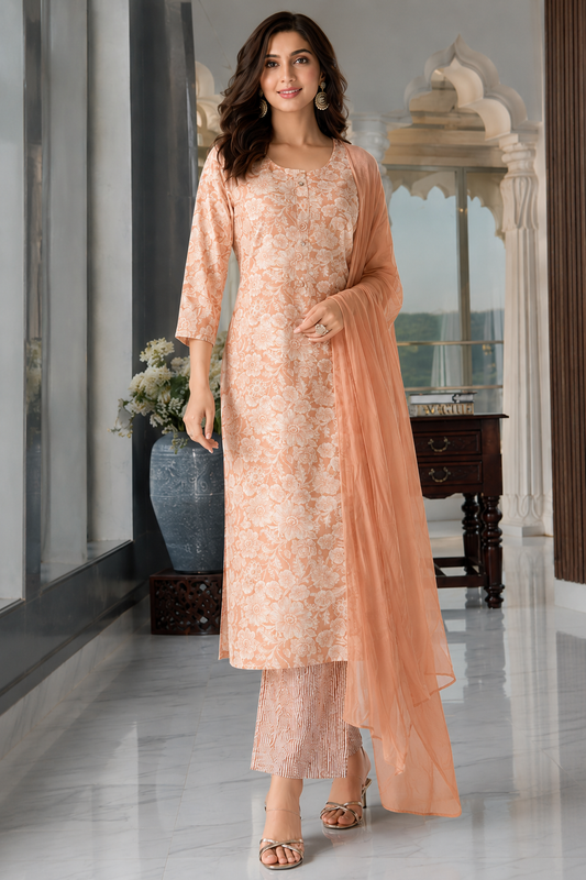 Raniriwaaz Printed Cotton Kurta Set