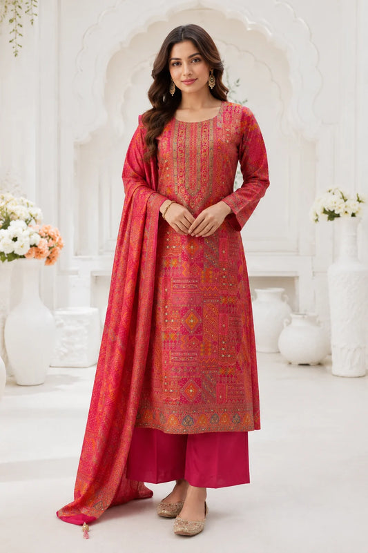 Gulnaar Pure Dola Silk Kurta Set