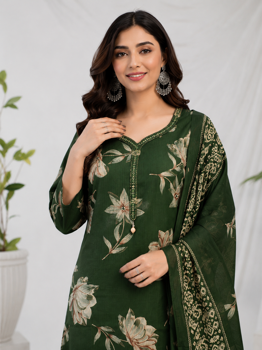 Raniriwaaz Emerald Bloom Kurta Set