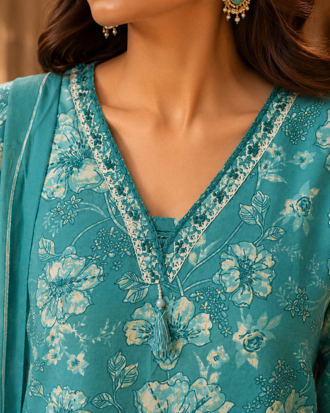 Raniriwaaz Blue Petal Grace Suit Set
