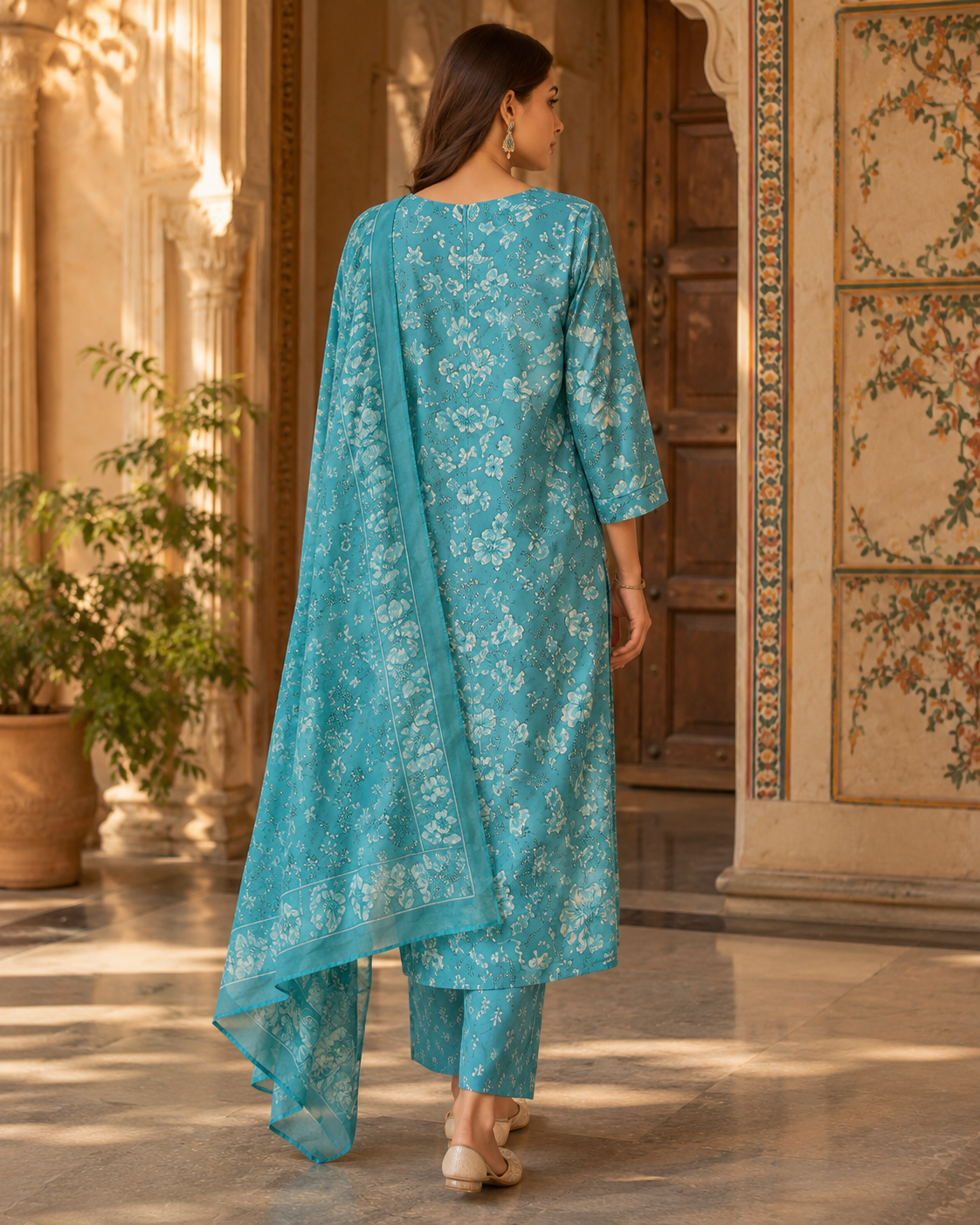 Raniriwaaz Blue Petal Grace Suit Set