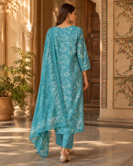 Raniriwaaz Blue Petal Grace Suit Set