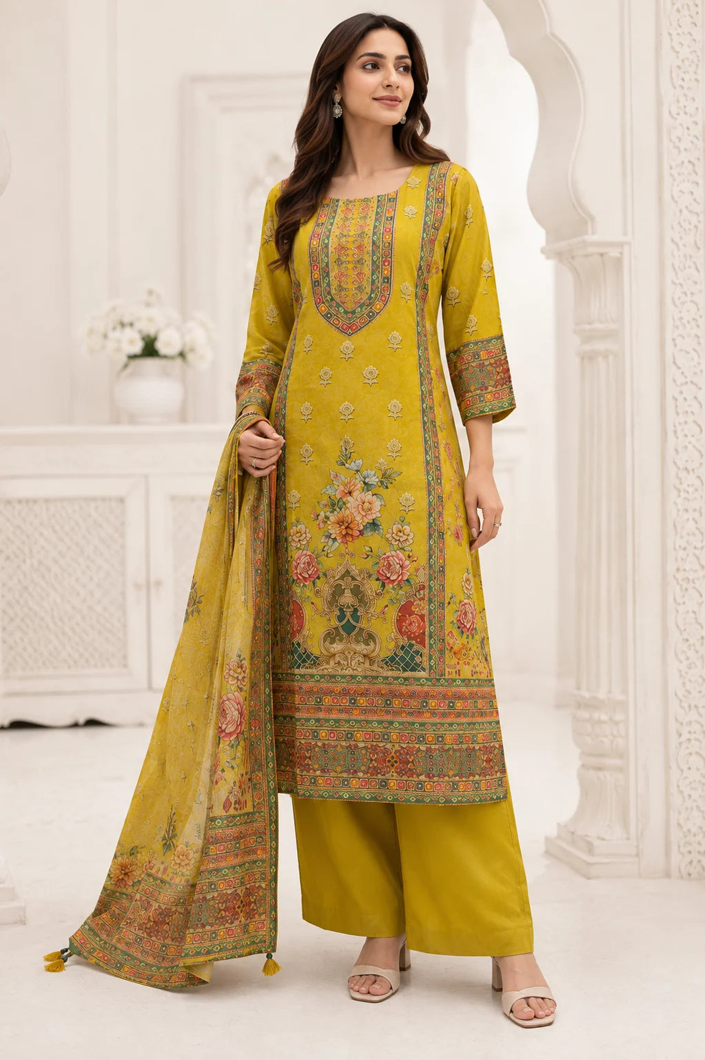 Meher Goldwork Muslin Silk Kurta Set
