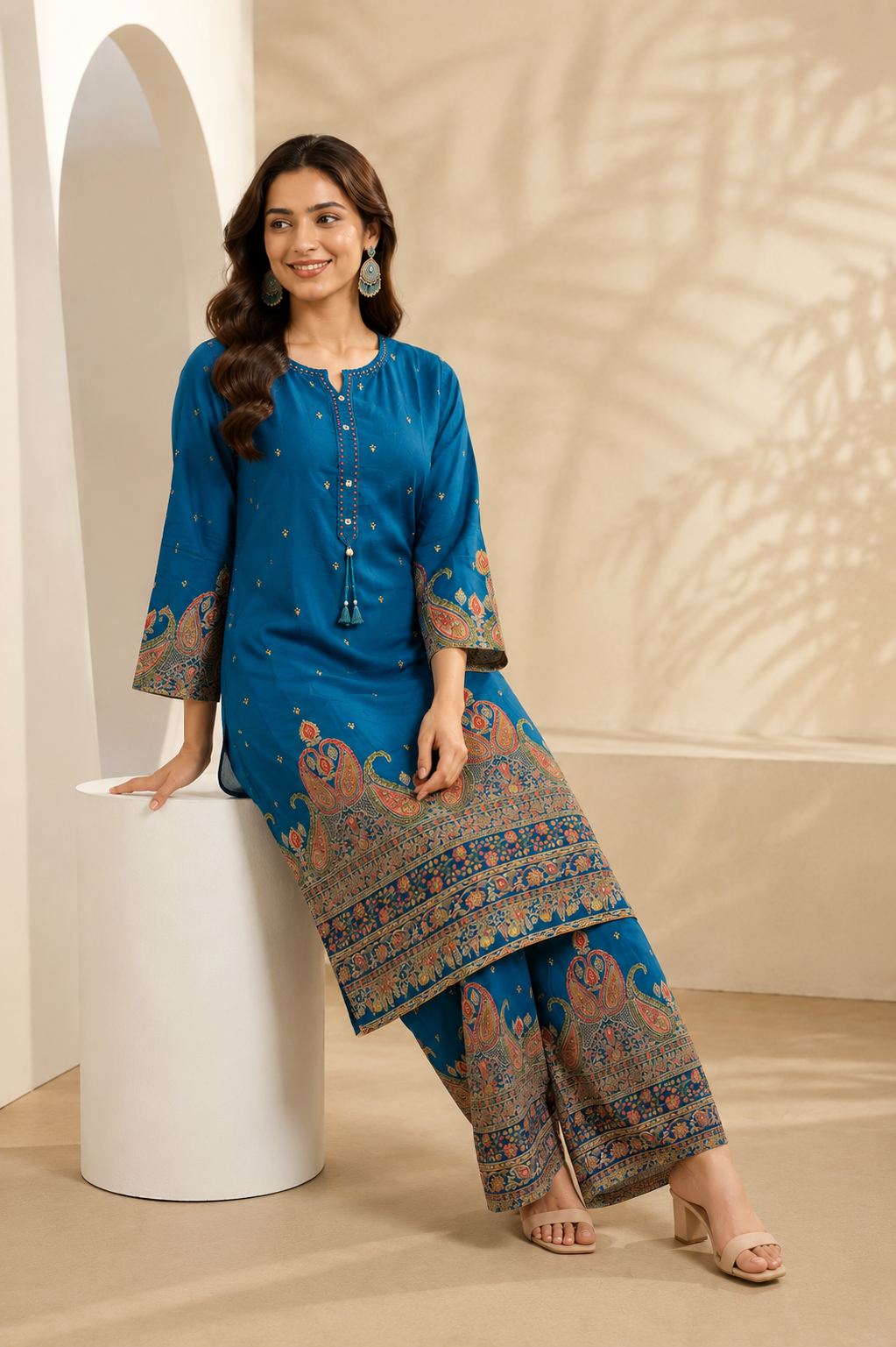 Royal Blue Printed Co-ord Set