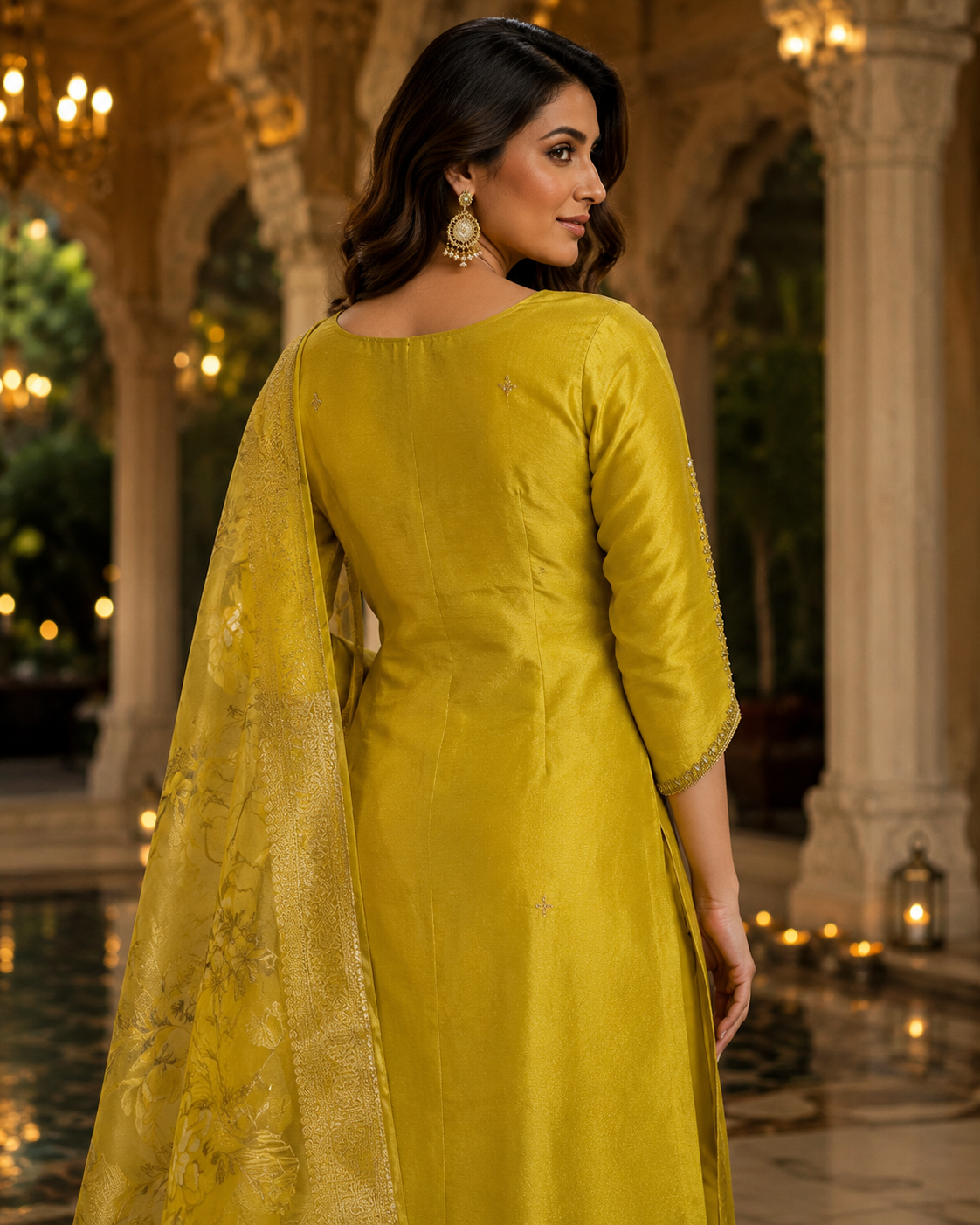 Raniriwaaz Mehandi Noor Silk Kurta Set