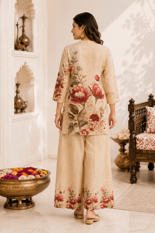 Ivory Blossom Luxe Co-Ord Set