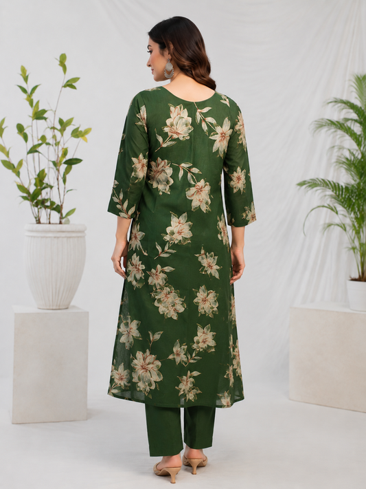 Raniriwaaz Emerald Bloom Kurta Set