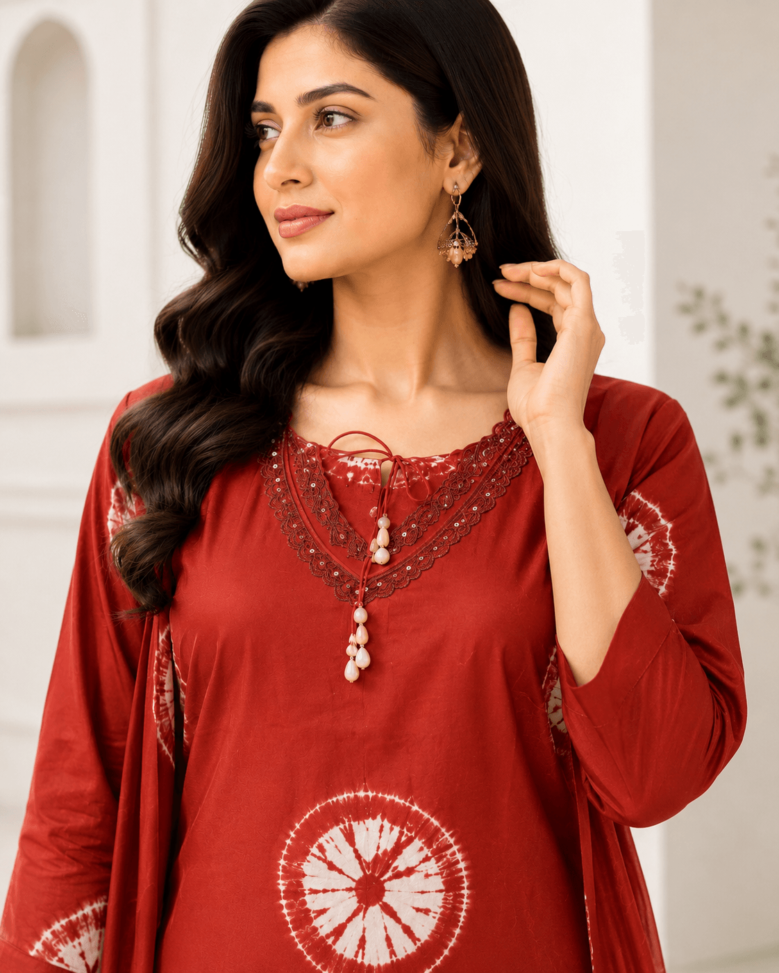 Rust Radiance Printed Cotton Kurta Set