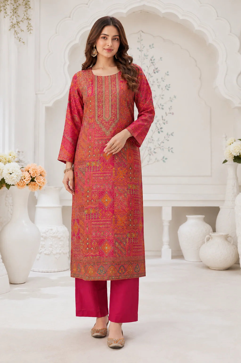 Gulnaar Pure Dola Silk Kurta Set