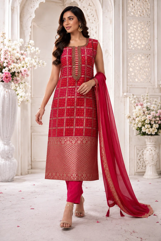 Gulnaar Royale Dola Silk Kurti Set