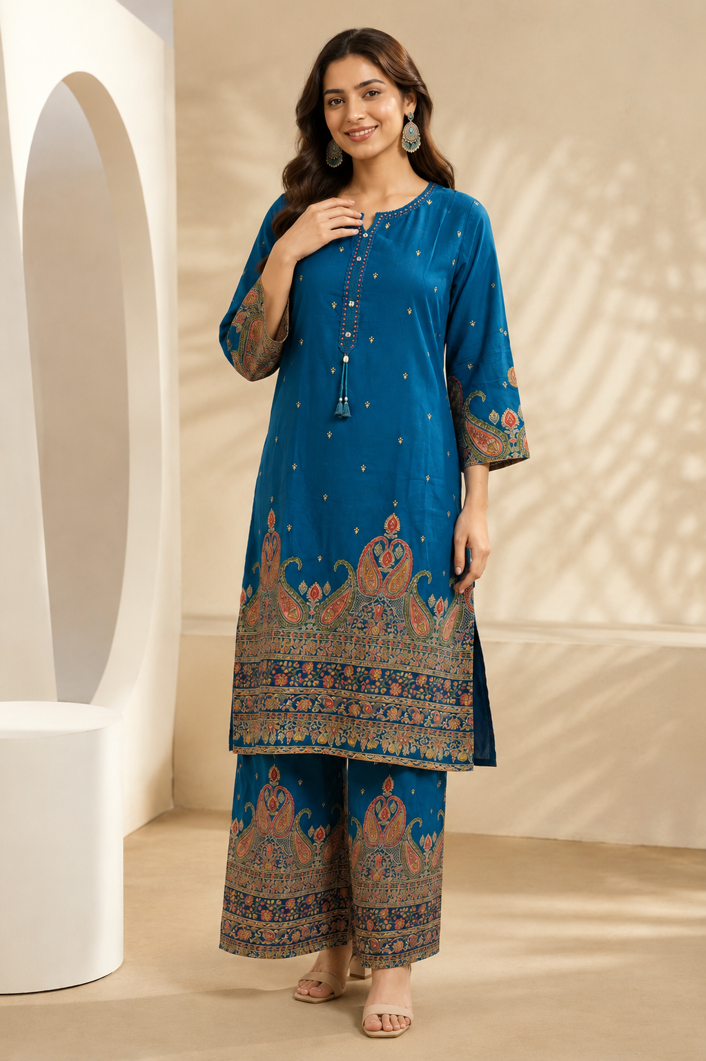 Royal Blue Printed Co-ord Set