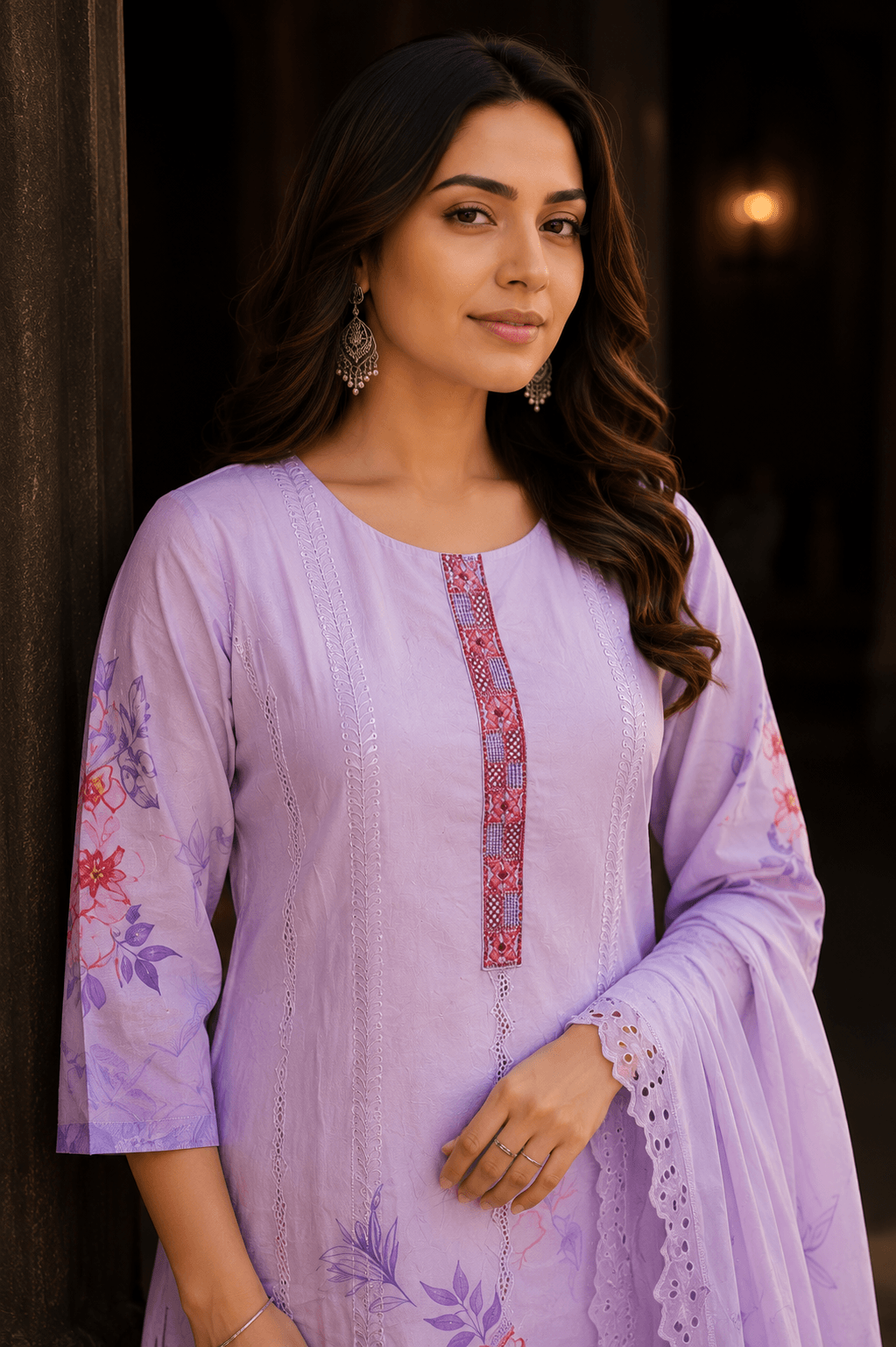 Raniriwaaz Lavender Bloom Kurta Set