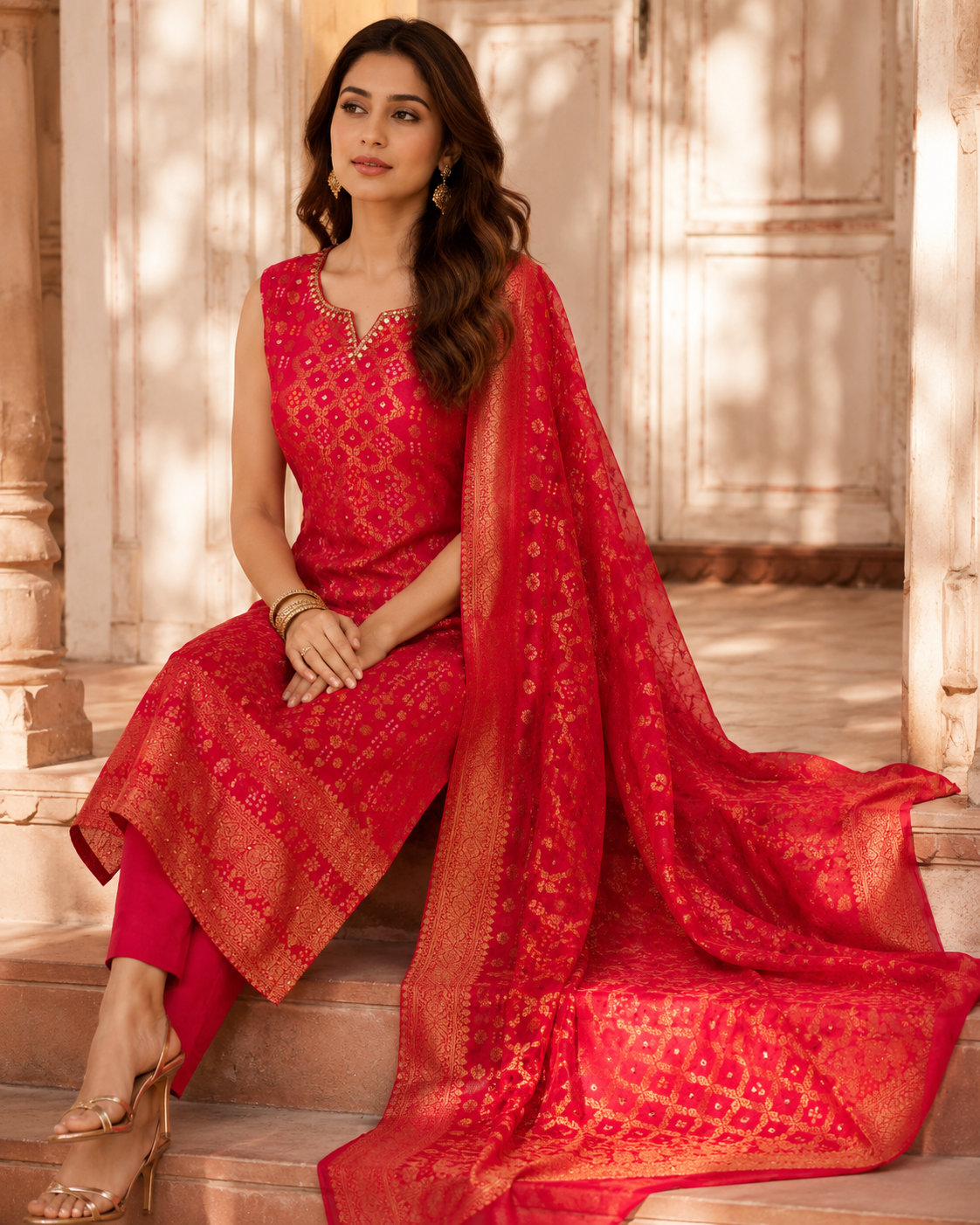 Raniriwaaz Gulnaar Pure Dola Silk Festive Set
