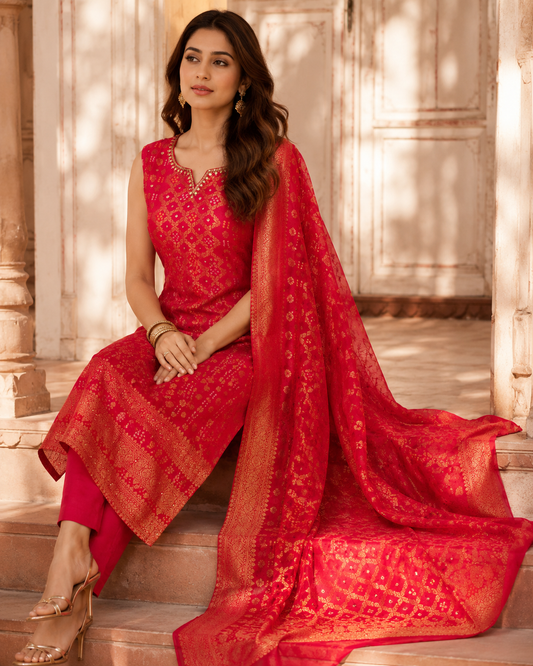 Raniriwaaz Gulnaar Pure Dola Silk Festive Set
