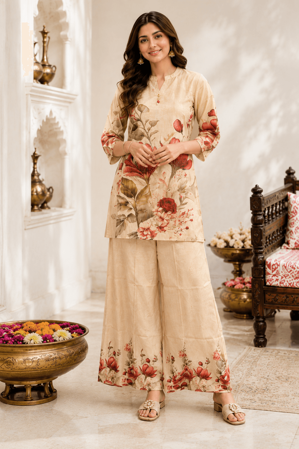 Ivory Blossom Luxe Co-Ord Set